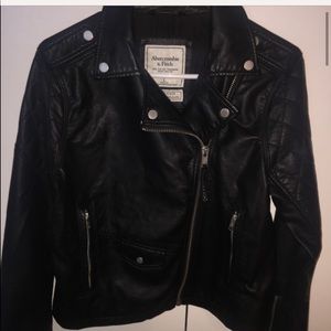 Abercrombie & Fitch Black Vegan Leather Jacket
